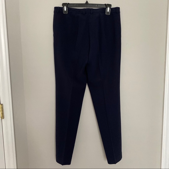 St. John Jennifer Navy Blue Slit Ankle Dress Pants - Picture 4 of 13